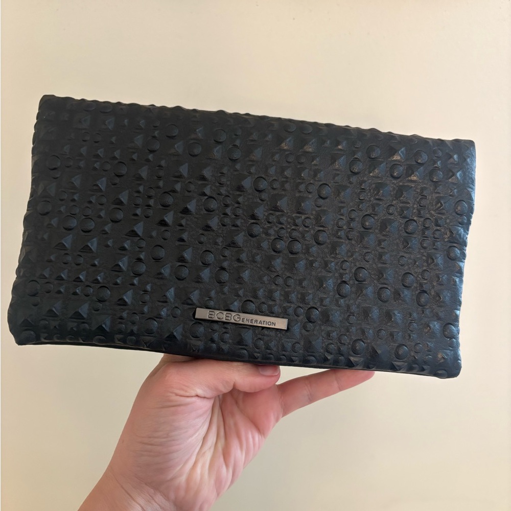 BCBGeneration Black Textured Clutch